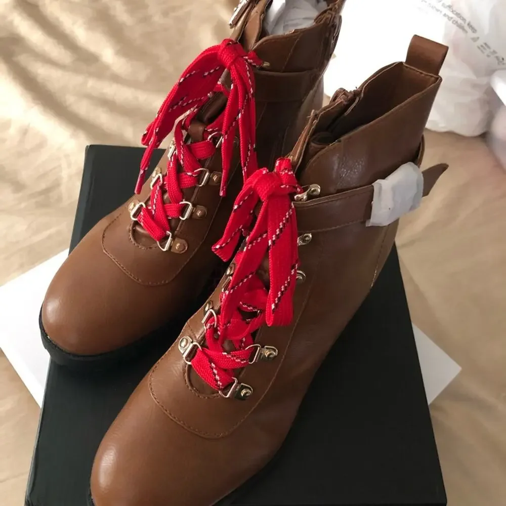 Material Girl Women’s Hillari Leather Booties. New in Box.